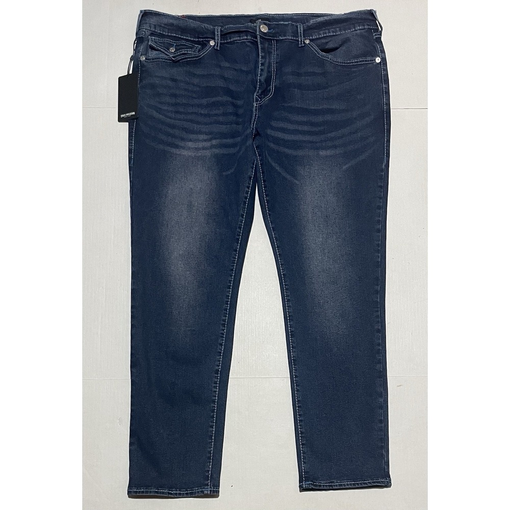 $204 True Religion Geno Relaxed Slim Tapered Leg Denim Jeans 40‎ X 32 Men's Dark